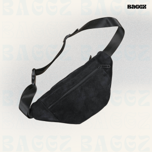 2 Zipper Black Premium Cross Body Bag